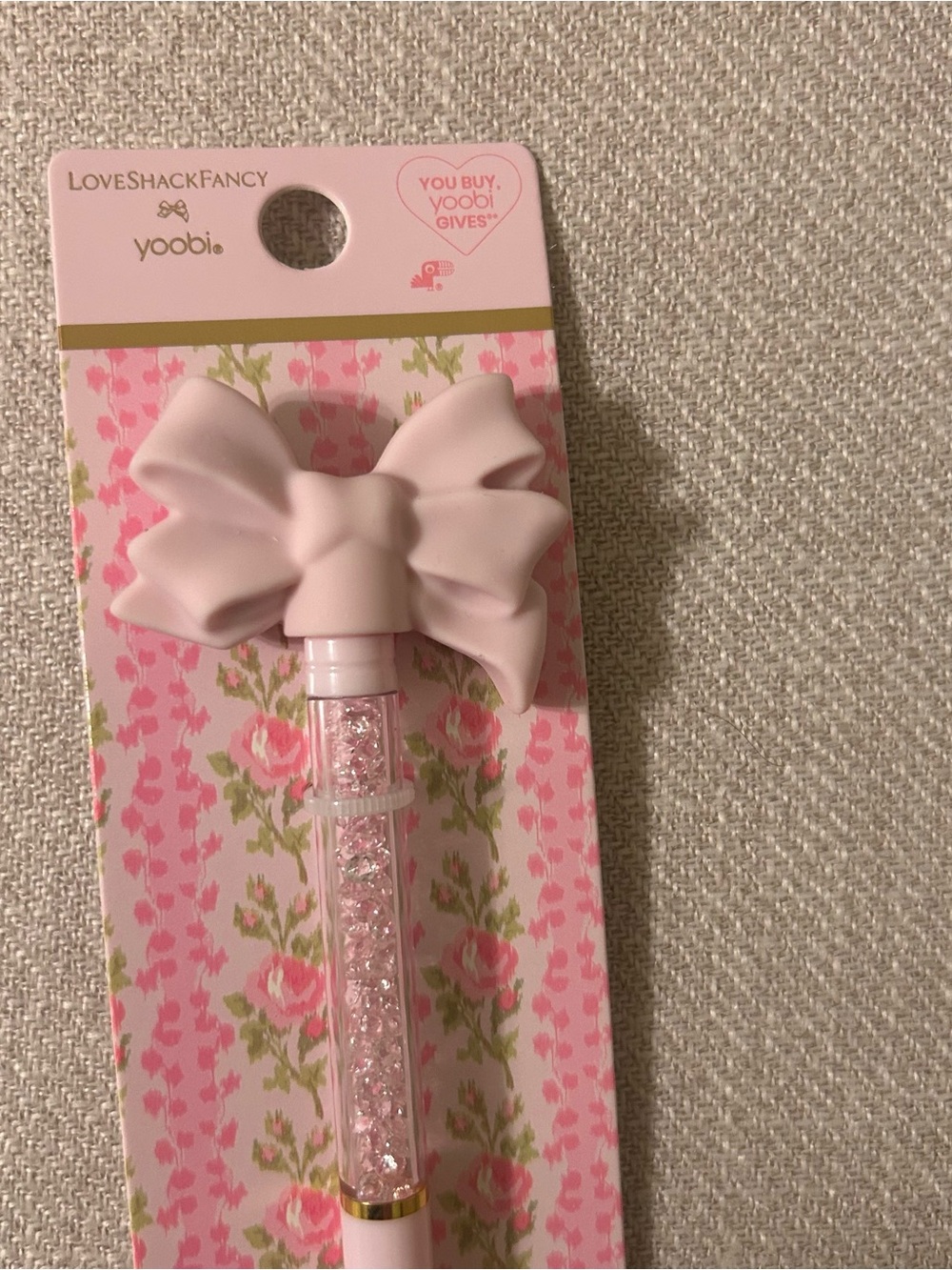 LoveShackFancy x Target Yoobi Pink Bow Ballpoint Pen by - Picture 2 of 4